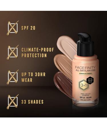 Max Factor Facefinity 3-in-1 Liquid Foundation SPF 20 Light Ivory 30 ml - Pack of 1 - Buy Online on GoSupps.com