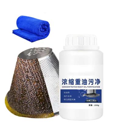 Kitchen Oil Stains Grease Cleaning Powder Concentrated Heavy Oil Purification Powder Kitchen Purpose Cleaning Bubble Powder Kitchen Oil Stain Cleaner - 200g (1Pcs)