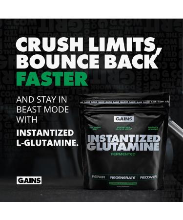 Gains in Bulk L-Glutamine Gluten Free Glutamine Powder for Muscle Recovery and Growth Post Workout Support Amino Acid Supplement Promotes Protein Synthesis Non GMO Unflavored 90 Servings Unflavored 1.1 Pound (Pack of  - Buy Online on GoSupps.com