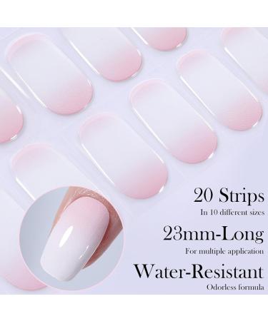 DMQ 20 Stickers Semi Cured Nail Wraps Soft Self-Adhesive Gel Nail Stickers (in The Mood for Love) Long-Lasting Gel Nail Polish Strips Manicure Stickers Set - Pink Gradient - Buy Online on GoSupps.com