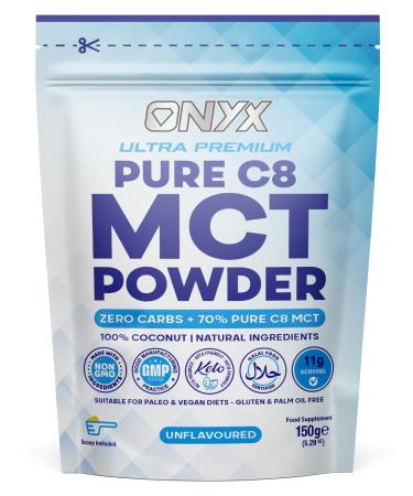 PURE C8 MCT POWDER 150g High Potency C8 Premium MCT POWDER Ketones Booster - Suitable for Ketogenic Paleo Vegan & Low Carb Diet (PURE C8 MCT POWDER)