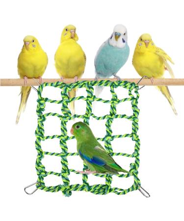 Bohue 2Pcs Colorful Woven Climbing Net Pet Hammock Netting Toy Hanging Hammock Net with 4 Hooks Small Animal Supplies Rope Ladder for Parrot Bird Hamster Squirrel - Buy Online on GoSupps.com