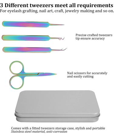 Buy Professional Stainless Steel Tweezers Set with Scissors & Leather Travel Case - Ideal for Men & Women | International Shipping Available - Buy Online on GoSupps.com