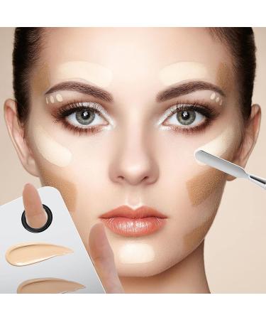 Stainless Steel Makeup Palette with Spatula - Professional Cosmetic Tool for Mixing Foundation and Nail Art - Buy Online on GoSupps.com