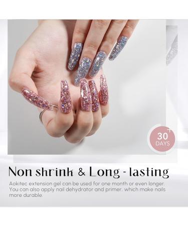 Aokitec 60ml Diamond Red Nail Extension Gel - UV Nail Polish for Salon & DIY Nail Design - Buy Online on GoSupps.com