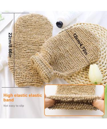 TCOTBE 2 Pack Double Sided Exfoliating Soap Bag and Glove Set for Shower and Bath - Loofah Scrubber Mitten for Bar Soap - Sisal Bath Sponge and Mesh Pouch for Exfoliation and Foaming - Buy Online on GoSupps.com
