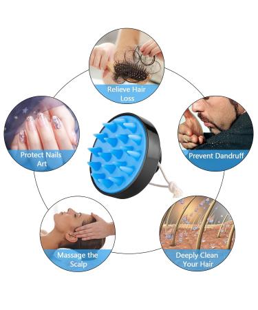 Melliex Shampoo Brush - Silicone Scalp Massage Brush for Men Women Kids & Pets | Wet & Dry Hair Care - Blue & Black - Buy Online on GoSupps.com