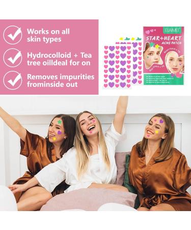 Acne Patch Pimple Patch Pink Heart & Star Shaped Acne Absorbing Spot Patches Hydrocolloid Acne Patches For Face Zit Patch Acne Dots 156 Patches Tea Tree Oil Centella Body Blemish Skin Care - Buy Online on GoSupps.com