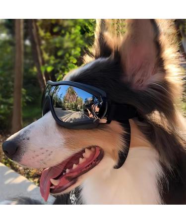 CATHERIS Dog Sunglasses Waterproof And Windproof Dog Goggles Anti-UV Sun Protection Dog Glasses Adjustable Elastic Fit For Large Medium And Small Dogs Black - Buy Online on GoSupps.com