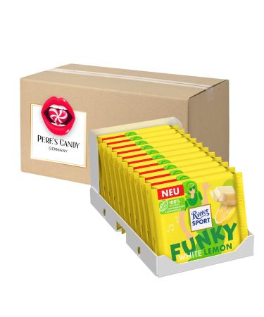 Knight Sport Funky White Lemon filled white chocolate with lemon cream 11 Pack (11x100g) with gift from Pere's Candy White Lemon 11 Pack
