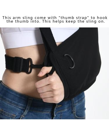 Fotgok Breathable Arm Sling with Waist Belt - Shoulder Immobilizer for Men and Women - Strong Support Brace for Shoulder Injury - Black - Buy Online on GoSupps.com