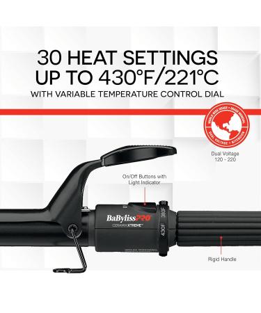 BaBylissPRO Ceramix Xtreme Extra Long Ceramic Curling Iron 1-1/4 inch (32mm) - Buy Online on GoSupps.com