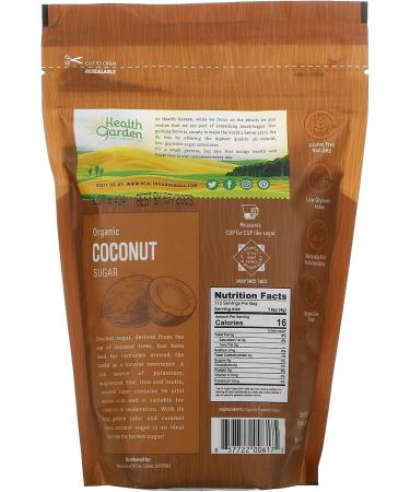 Health Garden Organic Coconut Sugar 16 oz - Natural Sweetener for Healthy Living - Buy Online on GoSupps.com