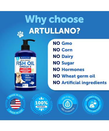 Omega 3 Fish Oil for Dogs - Better Than Salmon Oil for Dogs - Dog Fish Oil EPA DHA- Fish Oil Liquid for Pets - Skin and Coat Food Supplement for Dogs - Allergy Itch Shedding Dry Skin 8 OZ 8 Oz Yellow - Buy Online on GoSupps.com