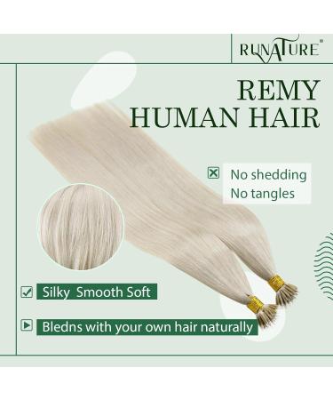 RUNATURE White Blonde Nano Hair Extensions 24 Inch 50g Remy Human Hair - A-Nano-#800 - Buy Online on GoSupps.com
