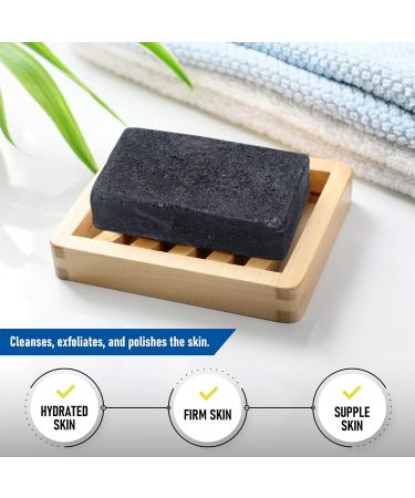 T.Taio Charcoal Soap Sponge - Cleansing Shower Scrubber & Bath Wash for Oil Removal Massage & Lather - Ideal for Face Elbow & Feet - Premium Bathroom Accessories - Buy Online on GoSupps.com