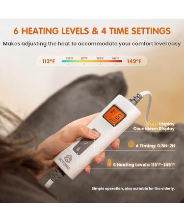 Large Electric Heating Pad for Back Pain Relief - 4 Heating Levels, Auto Shut Off, Moist Therapy - Washable 24x35 Grey - Buy Online on GoSupps.com