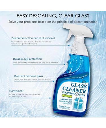 Glass Descaling Cleaner - Powerful Bathroom Glass Descaling Solution for Window | Household Glass Stain Remover for Shower Room Bathroom Living Room Cabinet Thaely - Buy Online on GoSupps.com