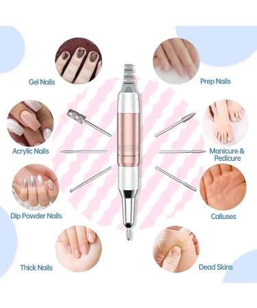 Delanie Electric Nail Drill Machine 35000RPM - Rechargeable, Portable & Professional E File Nail Drill for Acrylic Nails - Pink (6 Drill Bits Included) - Buy Online on GoSupps.com