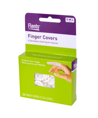 Flents First Aid Finger Cots, Protects Finger While Healing From Injury, 36 Count 36 Count (Pack of 1) 36 Count - Finger Cots