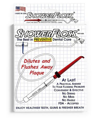 ShowerFloss  Professionally Designed Oral Irrigation Flossing Device  with Pressure Adjustment  Dentist Recommended for Plaque Buildup, Cleaning Out Pockets & Strengthening Gums