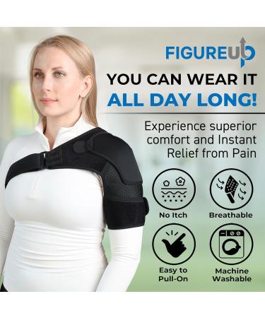 Shoulder Brace for Pain Relief | Adjustable Neoprene Compression Sleeve for Torn Rotator Cuff | Ergonomic Support for Men & Women - Buy Online on GoSupps.com