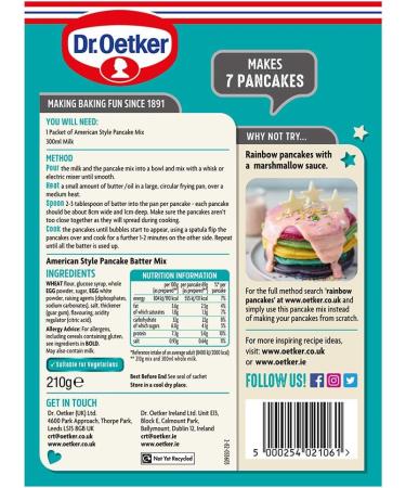 Dr. Oetker American Pancake Mix 210g - Delicious and Easy-to-Make Pancakes - Buy Online on GoSupps.com