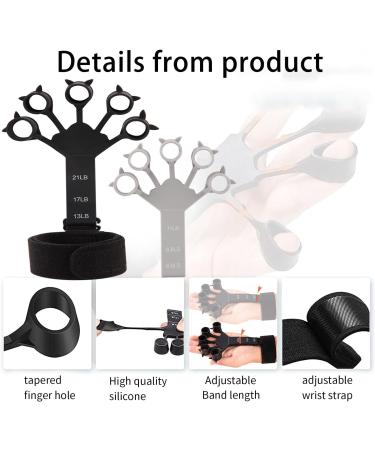 Joerres Finger Trainer & Hand Gripper - 6 Resistance Levels for Hand Pain Relief & Strength Training (2 Pack) - Black & Gray - Buy Online on GoSupps.com