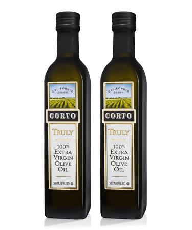 Corto TRULY | 100% Extra Virgin Olive Oil | Floral Notes | Cold Extracted in State-of-the-Art Mill | Straight from Official Corto Olive Groves & Oil Producer (Truly 500ml Twin) 17 Fl Oz (Pack of 2) - Buy Online on GoSupps.com