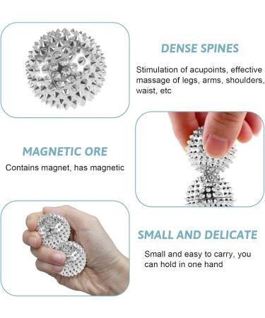 Buy Hedgehog Ball Massage Set | 2 Magnetic Acupressure Balls for Plantar Muscle Regeneration & Myofascial Relaxation - Silver - Buy Online on GoSupps.com