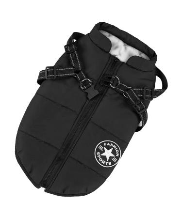 Dog jackets for the winter windproof waterproof 2 in 1 fleece winter coat for small dog west winter warm dog jacket small black xxl