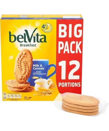 Belvita Breakfast Biscuits Milk & Cereals | 2 X 12 Packs 540g- Pack of 2 | Delicious& Nutritious Biscuits | Made With 5 Different Wholegrains | Bigger Family Pack | Sold by Essential Products - Buy Online on GoSupps.com
