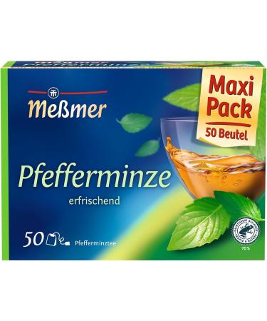  Meßmer Meßmer Peppermint | Value Pack 3 x 50 | 150 Tea Bags | Peppermint | Gluten-Free | Lactose-Free | Vegan - Buy Online on GoSupps.com