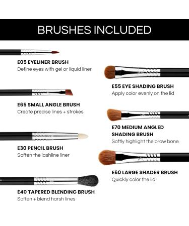 Sigma Beauty Basic Eye Makeup Brush Set | 7 Premium Brushes for Eyeliner Eyeshadow & Eyebrows - Worldwide Shipping - Buy Online on GoSupps.com