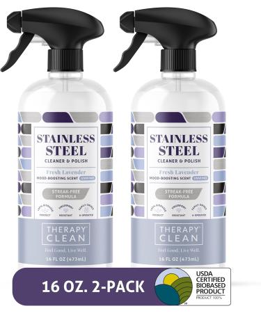 Therapy Stainless Steel Cleaner and Polish - Fresh Lavender - Pack of 2 - 16 Fl Oz.