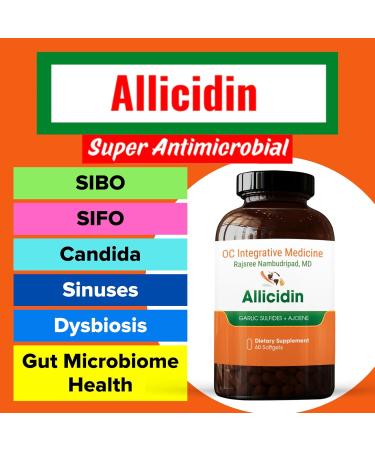 Allicidin by Dr. Rajsree | Garlic Sulfides + Ajoene | Gut Microbiome and Sinus Support | 60 Softgels - Buy Online on GoSupps.com