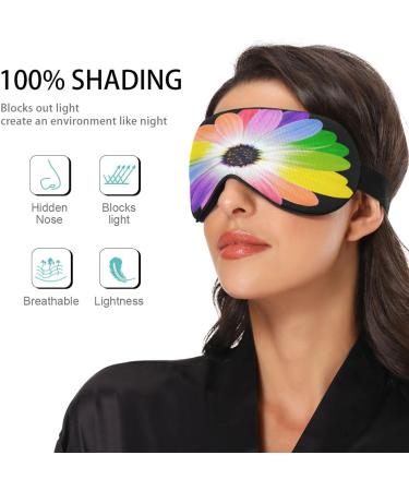 Sleep Mask - Light Blocking Rainbow Flower Eye Mask for Comfortable Sleeping | Adjustable Floral Eye Cover for Men & Women | Perfect for Travel Naps & Work - Buy Online on GoSupps.com