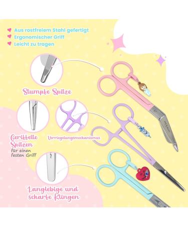 Nurse is Love 3 Pc Scissors Set with Hemostate Pliers | Premium Nurse Scissors & Clamp Set | Rescue Scissors & Nurse Accessories - Buy Online on GoSupps.com