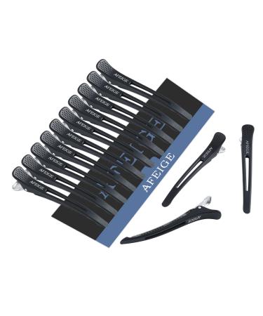 14 pieces of hair clamps hairdresser requirement hair clips for style and cut hair clip with silicone tape compartment clamps hairdresser hair clips small for thick & thin hair (black) 14 black