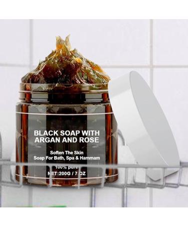 Morocco Black Soap Black Soap 200g Promotes Healthy Skin Deep Cleansing suitable for All Skin Types Cleansing Brightening Soap Nourishes Skin Business Trips Camping Natural Ingredients - Buy Online on GoSupps.com