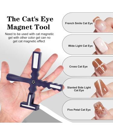 5 in 1 Cat Eye Magnet for Nails | Multi-Function Nail Magnets Professional Cat Eye Stick 5 in 1 Nail Design Tools for Lovers Purple - Buy Online on GoSupps.com