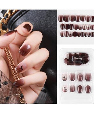 dijiusidy False Nail Fashionable Various Shapes Fingernail Full Coverage Strong Viscosity Adjustable Paster for Manicure Art 6 F741 6 1 count (Pack of 1) - Buy Online on GoSupps.com