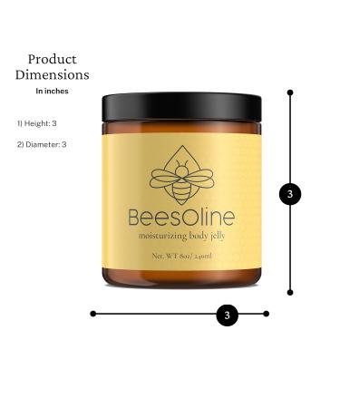 BeesOline All Natural Moisturizer - Petroleum Free, Non-GMO Sunflower Oil, Organic Castor Oil, Jojoba Butter, Medical Grade Beeswax - 1-8oz Jar - Soothing Moisture - Buy Online on GoSupps.com
