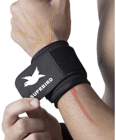 Suprbird wrist bandages wrist support wrist band hand band right and left wrist bandage Fitness with Velcro fastener breathable wrist carpal tunnel syndrome sprain