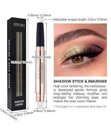 LOKFAR Eye-Shadow Stick - Rotatable Cream Pencil, Glitter Shimmer Eyeshadow Stick for Eye Makeup (02 Light Gold Shimmer) - Buy Online on GoSupps.com