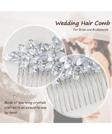 Sooshin Bridal Hair Comb - Crystal Wedding Headpiece for Bride and Bridesmaids in Silver - Buy Online on GoSupps.com