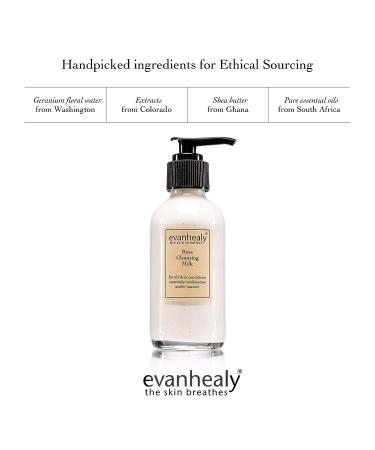 evanhealy Rose Cleansing Milk - Gentle Facial Cleanser with Natural Hydrosols & Essential Oils for All Skin Types - Buy Online on GoSupps.com