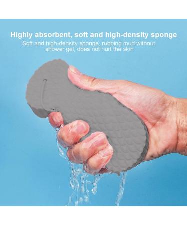 Exfoliating Bath Sponge - Soft Reusable Shower Brush for Dead Skin Removal - Gray Adult Bath Accessory - Buy Online on GoSupps.com