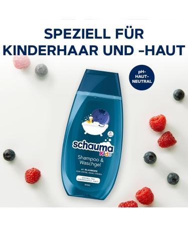 Schauma Schauma Schwarzkopf Kids Blueberry Shampoo & Gel Cleanser (3 x 250 ml) Shampoo Detangling Hair for Easy Detangling with a Mild Fresh Scent - Buy Online on GoSupps.com