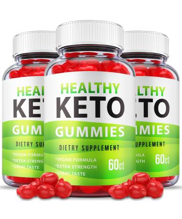 (3 Pack) Healthy Keto Gummies - Official Formula Vegan - Healthy Keto Gummies Apple Cider Vinegar Supplement Extra Strength Gummy S Weight Shark Loss Tank Vitamin B12 B6 Beet Root (180 Gummies)